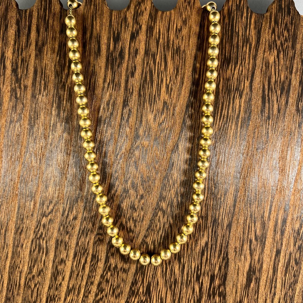 Vintage GoldTone Beaded Necklace With Lobster Clasp Closure